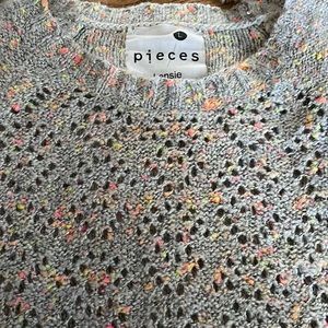 Pieces by Kensie Grey and Neon Poms Marled Sweater